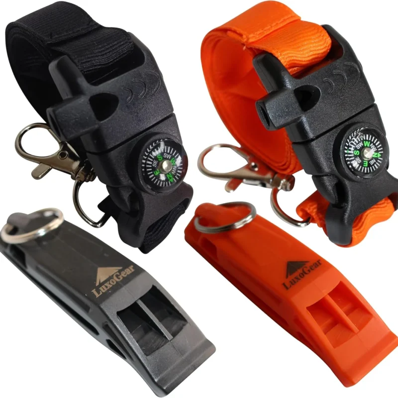 Hiking Whistle Safety Whistle with Compass, Fire Starter Survival Camping