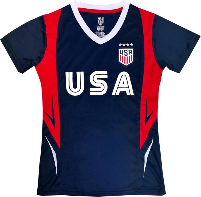 Icon Sports Official Licensed U.S. Soccer 4 Star USWNT Players Girls's Gameday Shirts Football Tee Top