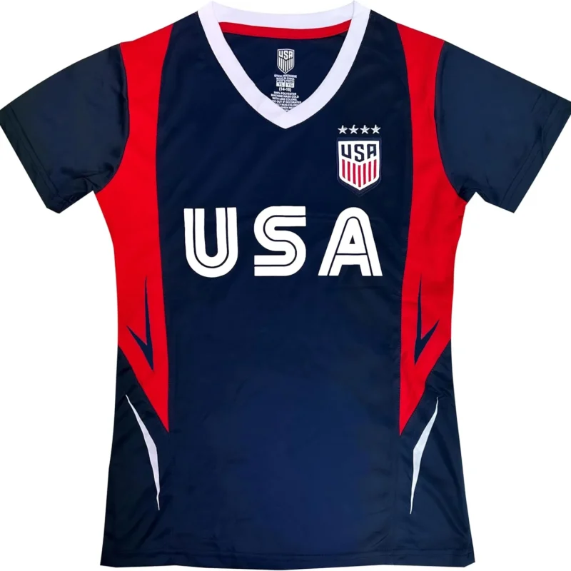 Icon Sports Official Licensed U.S. Soccer 4 Star USWNT Players Girls's Gameday Shirts Football Tee Top