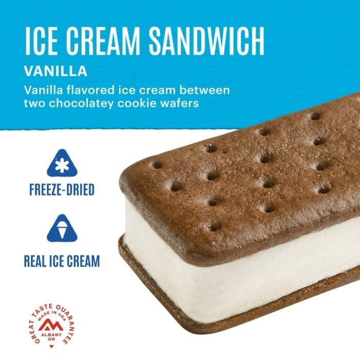 Mountain House Vanilla Ice Cream Sandwich | Freeze Dried Backpacking & Camping Food | 1 Serving - Image 2