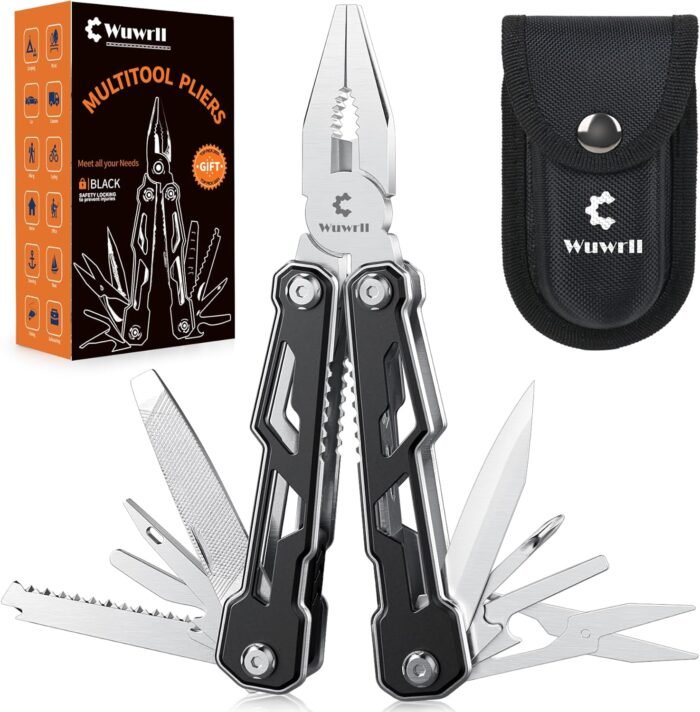 Multitool with Safety Locking,16-in-1 Multi Tool Stainless Steel Pocket Knife Set with Pliers, Upgrade Camping Tool Gifts for Men,for Survival, Camping, Hiking, Outdoor、