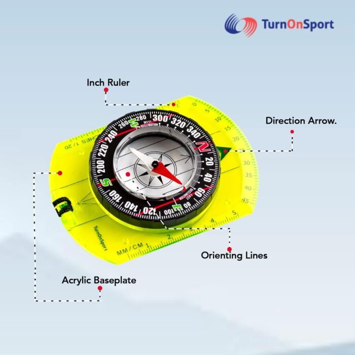 Orienteering Compass - Hiking Backpacking Compass - Advanced Scout Compass Camping and Navigation - Boy Scout Compass Kids - Childrens Compasses for Map Reading - Baseplate Compass Survival - Image 2