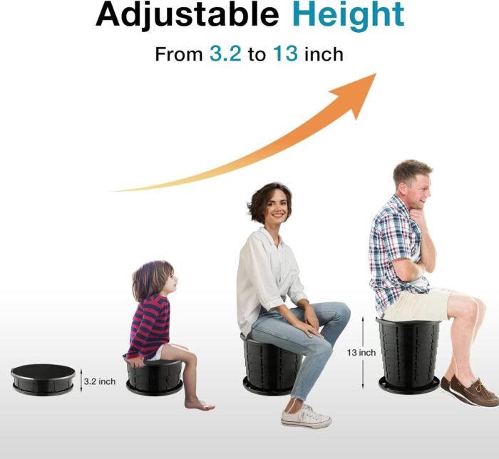 TRIPTIPS Upgrade Retractable Portable Toilet Travel Toilet Adjustable Height Camping Toilet Portable Potty for Adults Kids, Foldable Portable Toilet for Camping/Car - Image 2