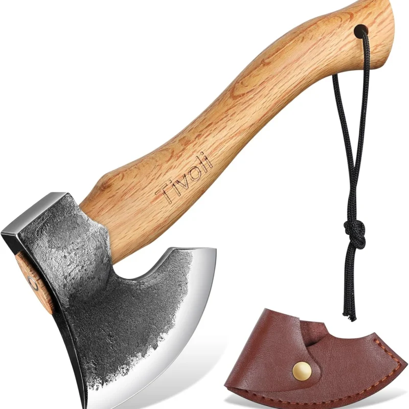 Tivoli 11 Inch Hatchet Camping Axe,Small Bushcraft Axe for Chopping and Wood Splitting,Ash Wood Handle,Perfect for Outdoor Survival and Adventures,Hunting, Trekking,Gardening