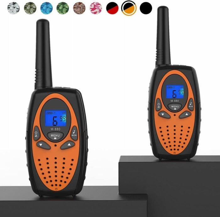 Two Way Radios for Adults, Topsung M880 FRS Walkie Talkie Long Range with VOX Belt Clip/Hands Free Walki Talki with Noise Cancelling for Women Kids Camping Hiking Cruise Ship (Orange 2 in 1)