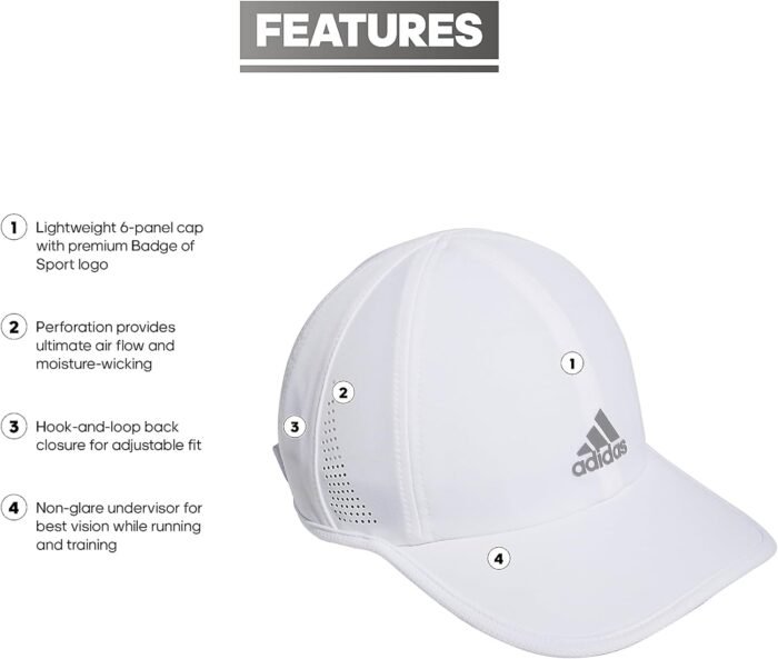 adidas Women's Superlite 3.0 Relaxed Fit Adjustable Sport Performance Hat - Image 2